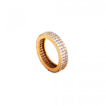 Nickel-Free Gold Plated CZ Stone Seated Designer Ring - Elegant | Timeless Beauty